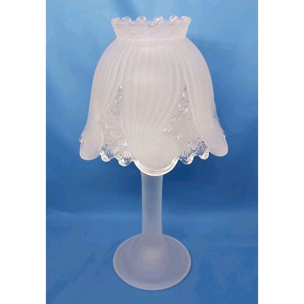 Vintage PartyLite Fairy Light Lamp Frosted Glass Clairmont Candle Holder 10” H